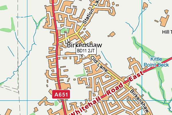BD11 2JT map - OS VectorMap District (Ordnance Survey)