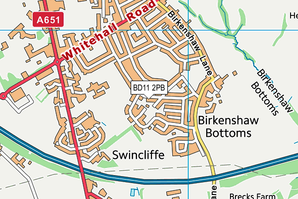 BD11 2PB map - OS VectorMap District (Ordnance Survey)