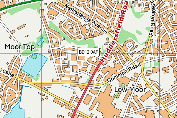 BD12 0AF map - OS VectorMap District (Ordnance Survey)