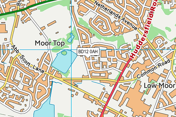 BD12 0AH map - OS VectorMap District (Ordnance Survey)