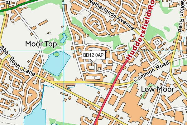 BD12 0AP map - OS VectorMap District (Ordnance Survey)