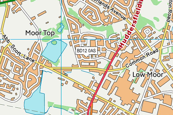 BD12 0AS map - OS VectorMap District (Ordnance Survey)