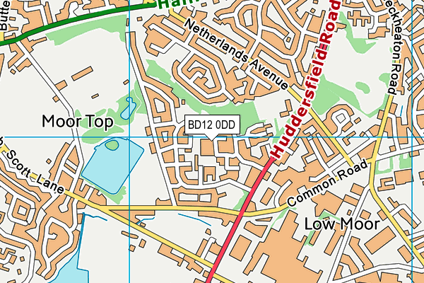 BD12 0DD map - OS VectorMap District (Ordnance Survey)