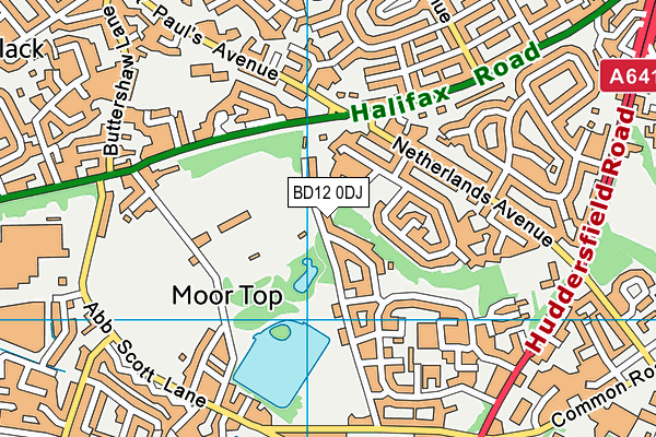 BD12 0DJ map - OS VectorMap District (Ordnance Survey)