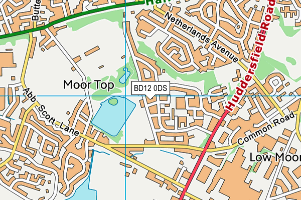 BD12 0DS map - OS VectorMap District (Ordnance Survey)