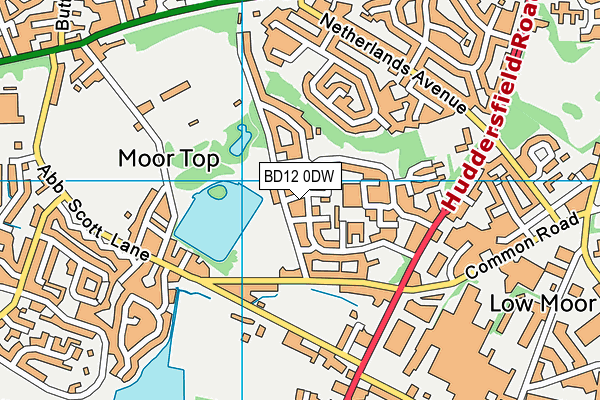 BD12 0DW map - OS VectorMap District (Ordnance Survey)