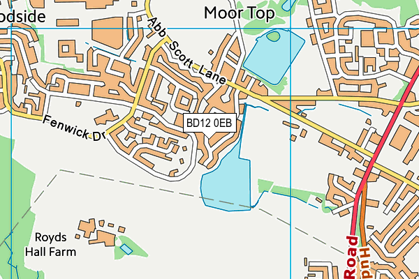 BD12 0EB map - OS VectorMap District (Ordnance Survey)