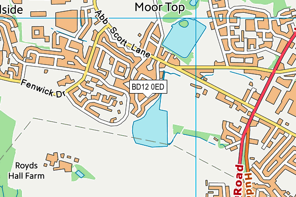 BD12 0ED map - OS VectorMap District (Ordnance Survey)