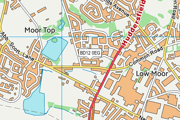BD12 0EG map - OS VectorMap District (Ordnance Survey)