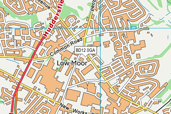 BD12 0GA map - OS VectorMap District (Ordnance Survey)
