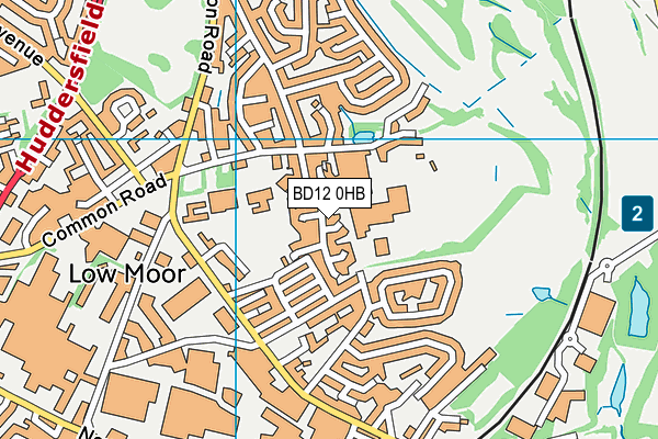 BD12 0HB map - OS VectorMap District (Ordnance Survey)