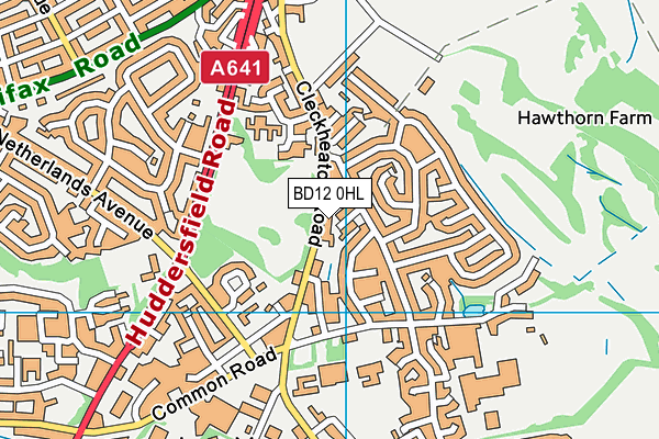 BD12 0HL map - OS VectorMap District (Ordnance Survey)