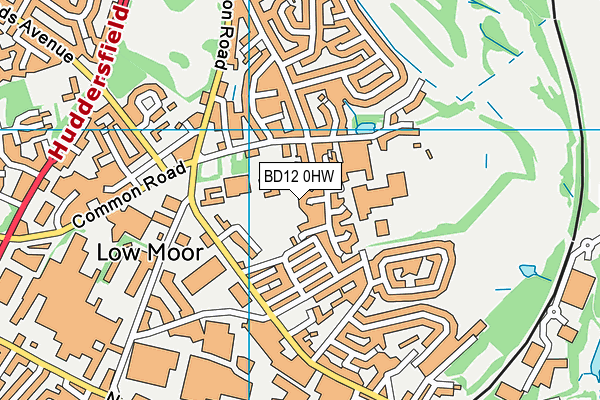 BD12 0HW map - OS VectorMap District (Ordnance Survey)