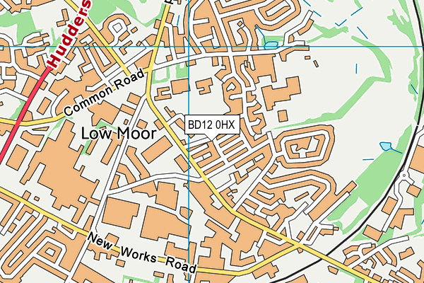 BD12 0HX map - OS VectorMap District (Ordnance Survey)