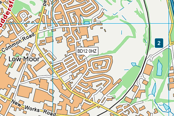 BD12 0HZ map - OS VectorMap District (Ordnance Survey)