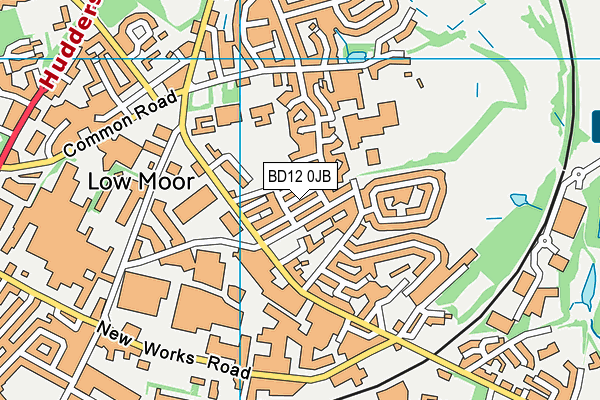 BD12 0JB map - OS VectorMap District (Ordnance Survey)
