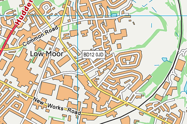 BD12 0JD map - OS VectorMap District (Ordnance Survey)