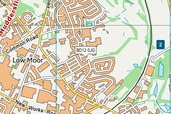 BD12 0JG map - OS VectorMap District (Ordnance Survey)