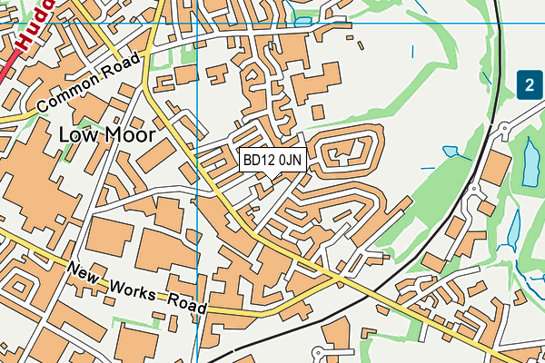 BD12 0JN map - OS VectorMap District (Ordnance Survey)
