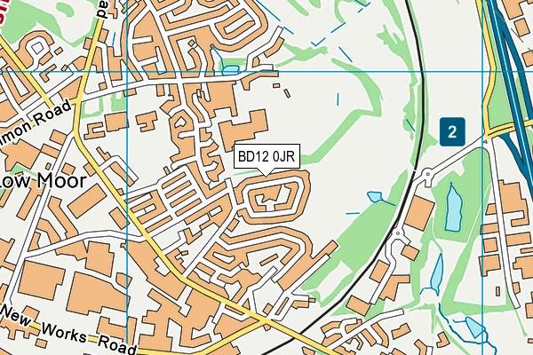 BD12 0JR map - OS VectorMap District (Ordnance Survey)