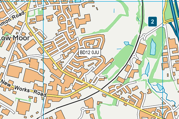 BD12 0JU map - OS VectorMap District (Ordnance Survey)