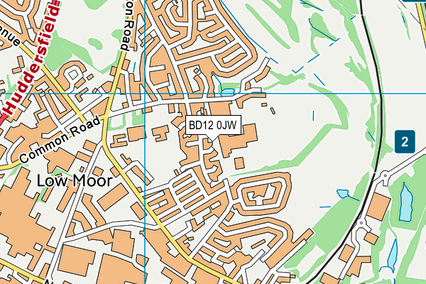 BD12 0JW map - OS VectorMap District (Ordnance Survey)