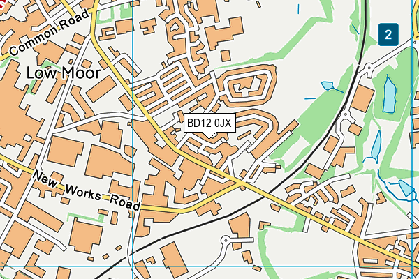 BD12 0JX map - OS VectorMap District (Ordnance Survey)