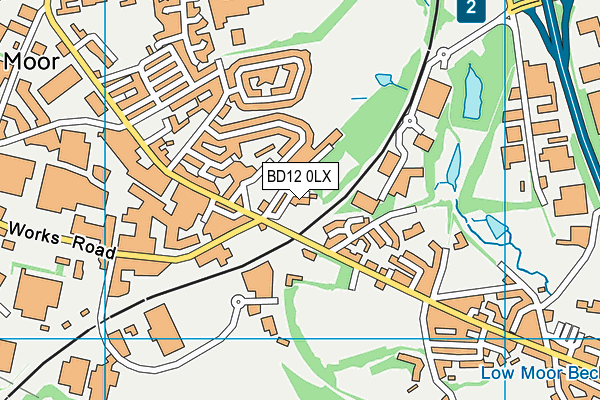 BD12 0LX map - OS VectorMap District (Ordnance Survey)