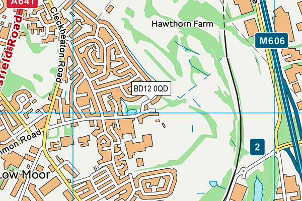 BD12 0QD map - OS VectorMap District (Ordnance Survey)
