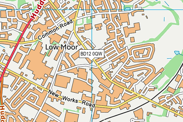BD12 0QW map - OS VectorMap District (Ordnance Survey)