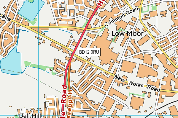 BD12 0RU map - OS VectorMap District (Ordnance Survey)