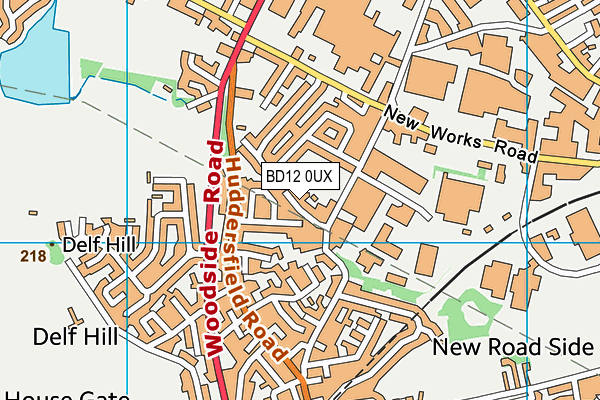 BD12 0UX map - OS VectorMap District (Ordnance Survey)