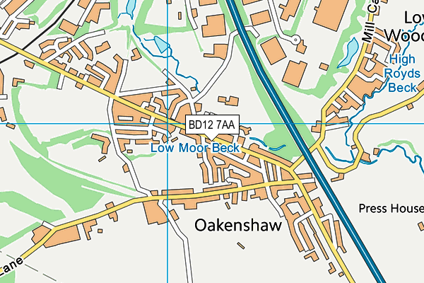 BD12 7AA map - OS VectorMap District (Ordnance Survey)