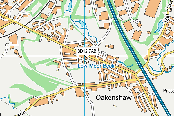 BD12 7AB map - OS VectorMap District (Ordnance Survey)