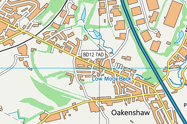 BD12 7AD map - OS VectorMap District (Ordnance Survey)