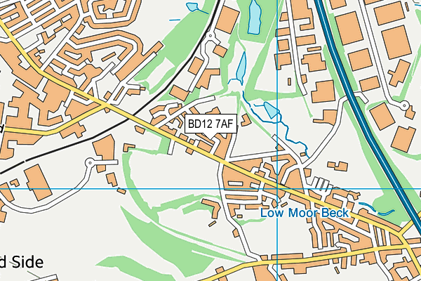 BD12 7AF map - OS VectorMap District (Ordnance Survey)