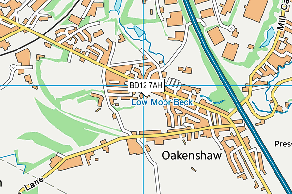 BD12 7AH map - OS VectorMap District (Ordnance Survey)