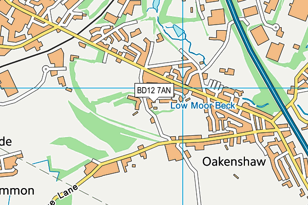 BD12 7AN map - OS VectorMap District (Ordnance Survey)