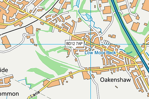BD12 7AP map - OS VectorMap District (Ordnance Survey)