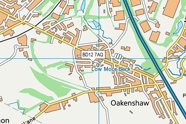 BD12 7AQ map - OS VectorMap District (Ordnance Survey)