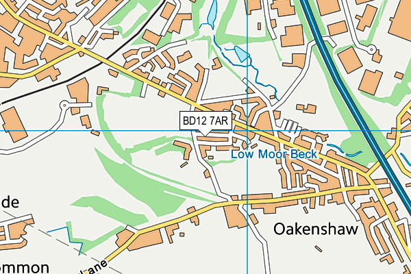BD12 7AR map - OS VectorMap District (Ordnance Survey)