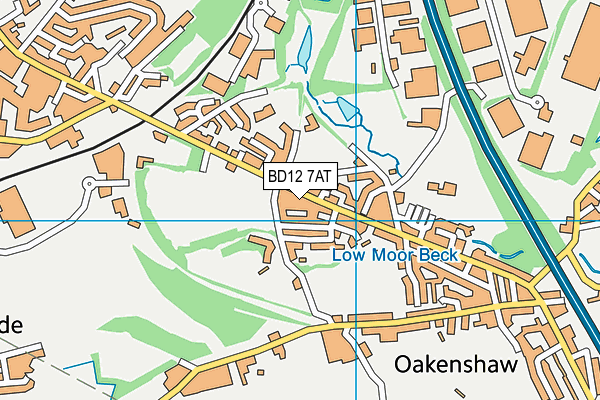 BD12 7AT map - OS VectorMap District (Ordnance Survey)