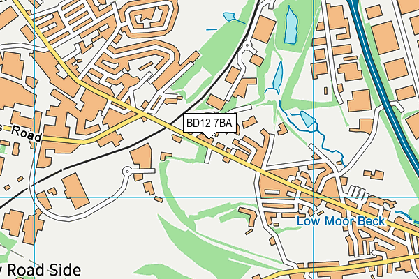 BD12 7BA map - OS VectorMap District (Ordnance Survey)