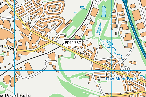 BD12 7BG map - OS VectorMap District (Ordnance Survey)