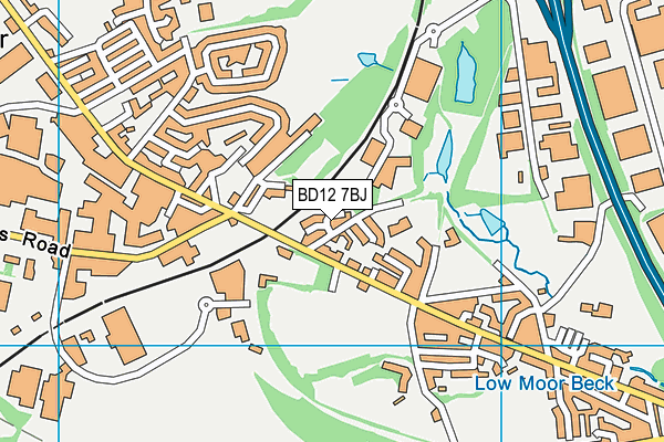 BD12 7BJ map - OS VectorMap District (Ordnance Survey)