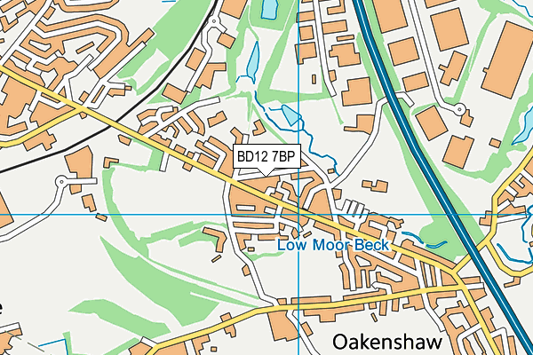 BD12 7BP map - OS VectorMap District (Ordnance Survey)