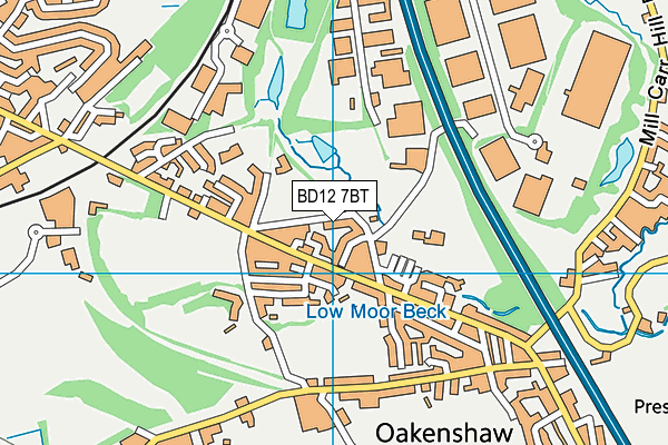 BD12 7BT map - OS VectorMap District (Ordnance Survey)