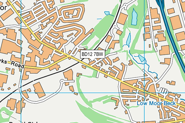 BD12 7BW map - OS VectorMap District (Ordnance Survey)