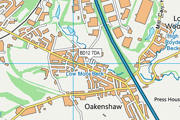 BD12 7DA map - OS VectorMap District (Ordnance Survey)