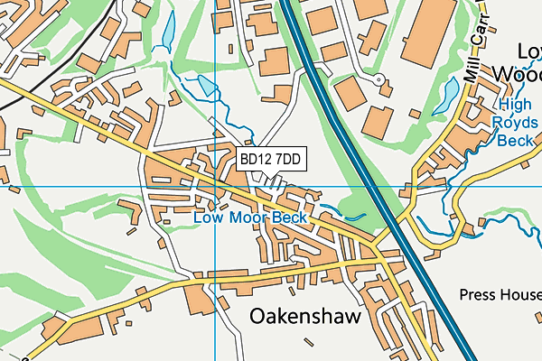 BD12 7DD map - OS VectorMap District (Ordnance Survey)